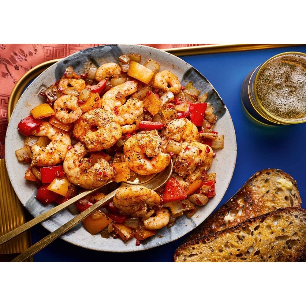 Dry Chili Prawns With Capsicum