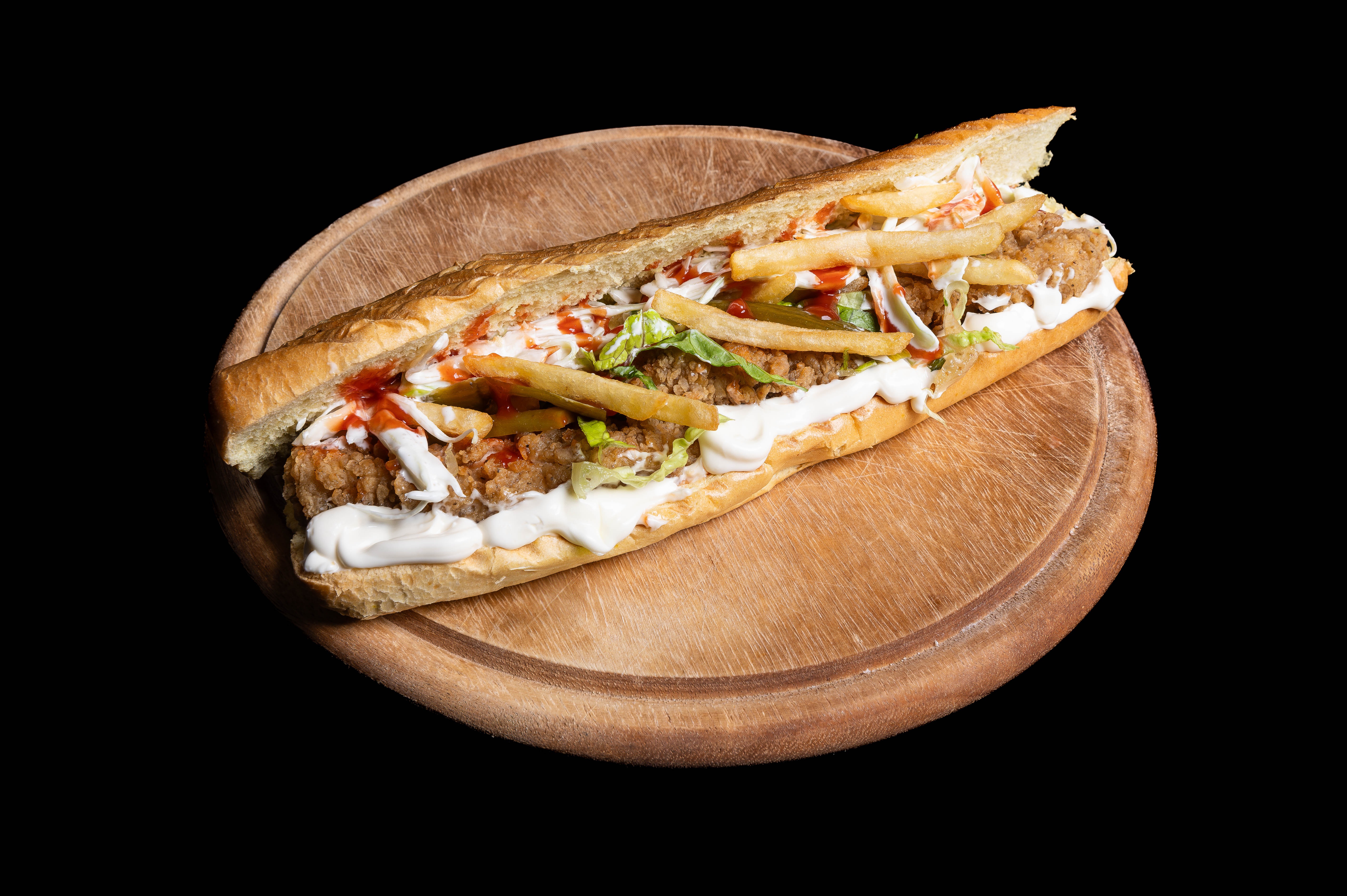 Crispy chicken baguette