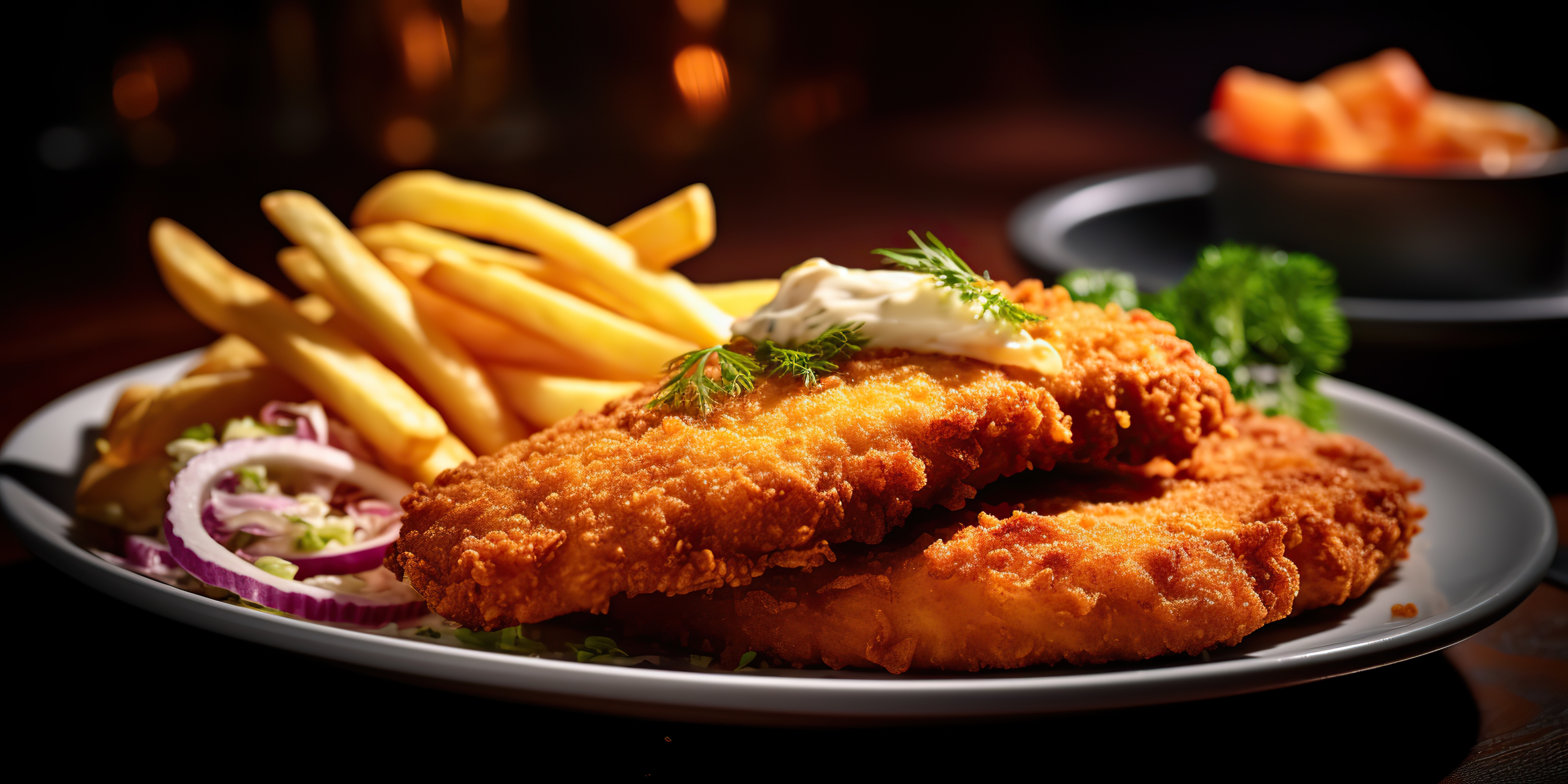 Cotoletta di pollo con patatine