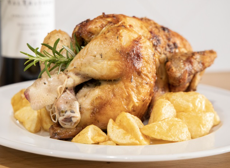 Pollo asado con patatas