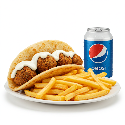 Menú de durum falafel