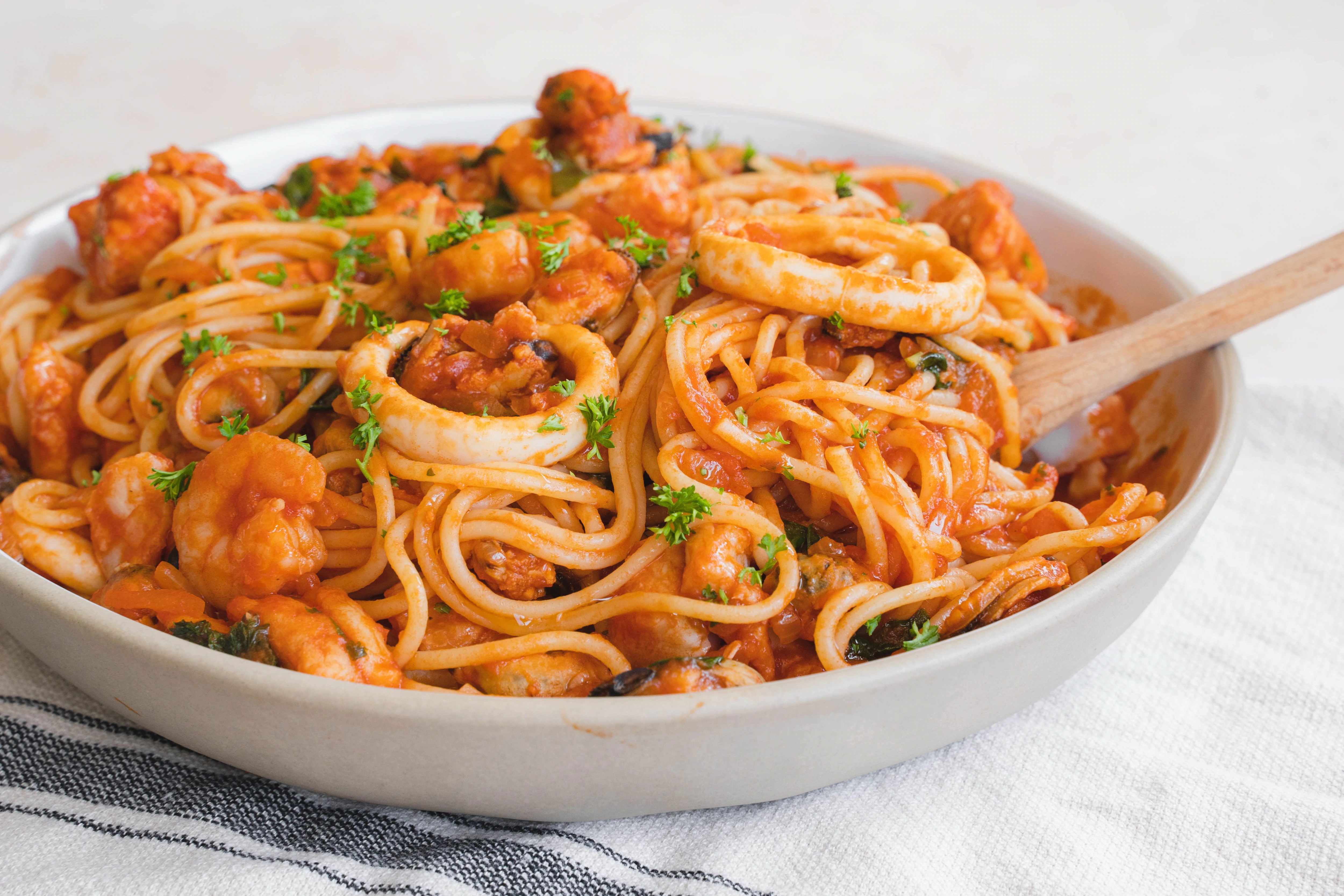 Seafood marinara pasta