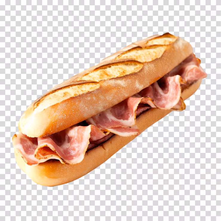 Medio bocadillo de bacon
