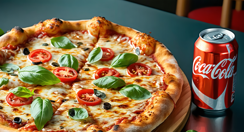 Menú pizza margarita (33 cm.)