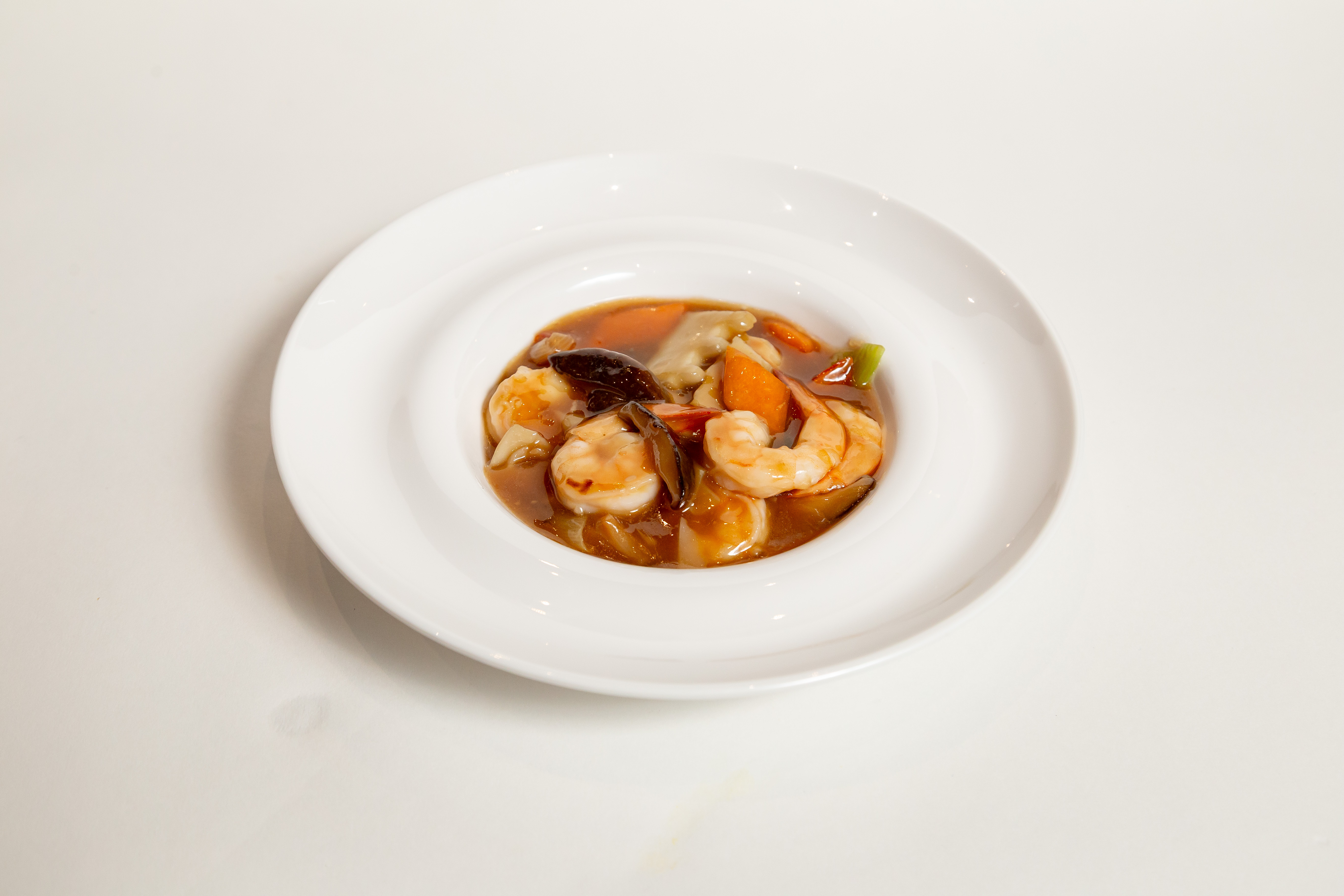 Gamberi funghi e bambù