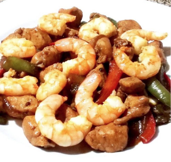 Gambas con pollo