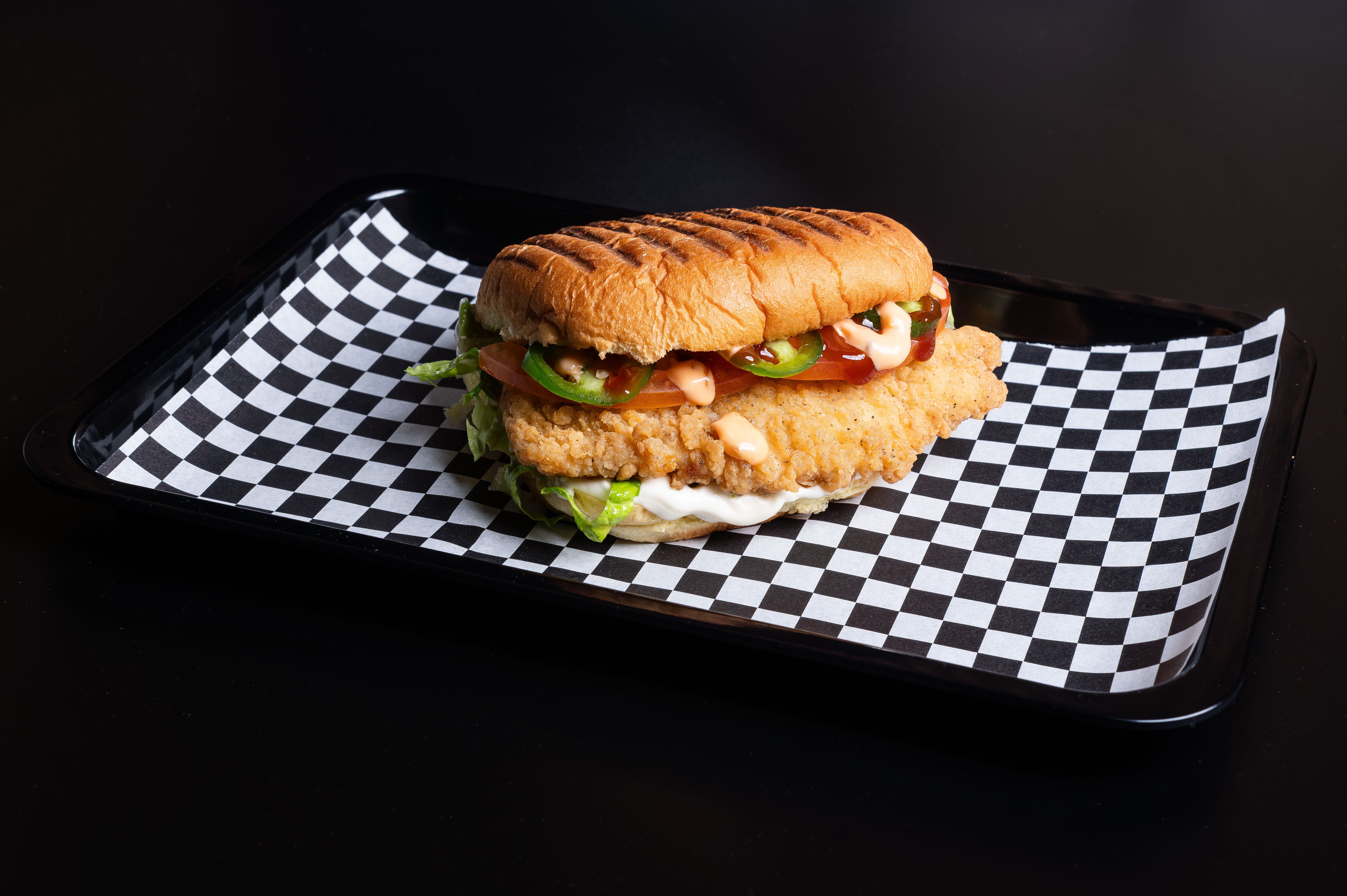 Signature crispy chicken burger