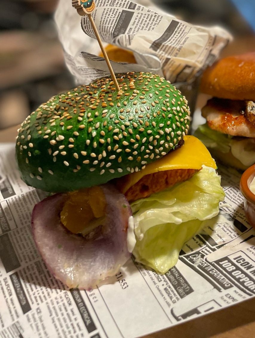 Veggie burger + bebida