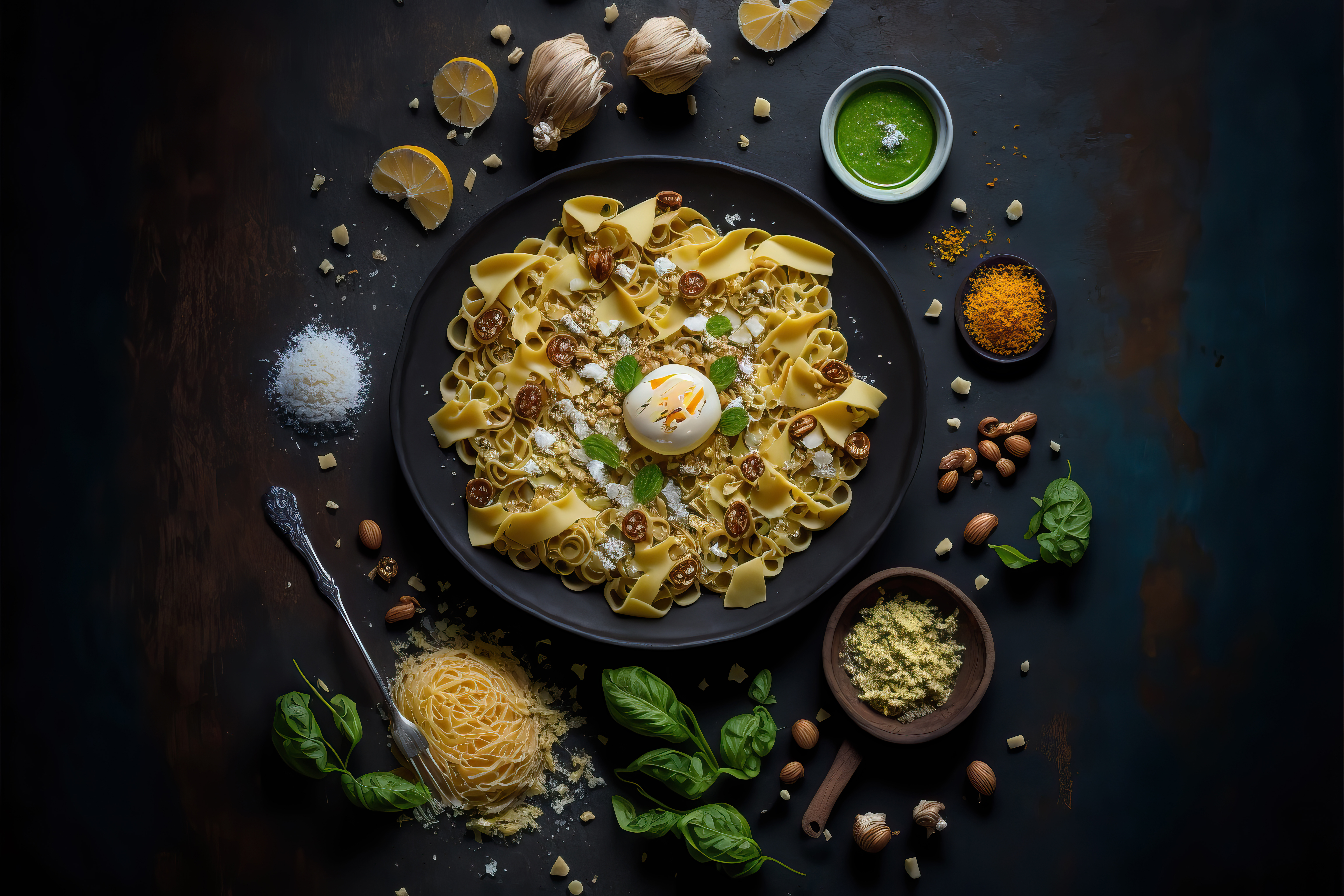 Tagliatelle con ragù all'anitra, formaggio Bagoss e tartufo nero