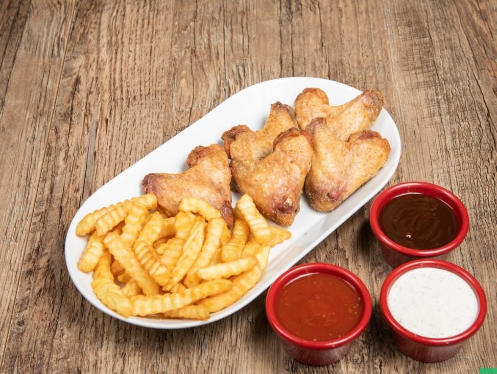 Menú alitas (6 uds.)