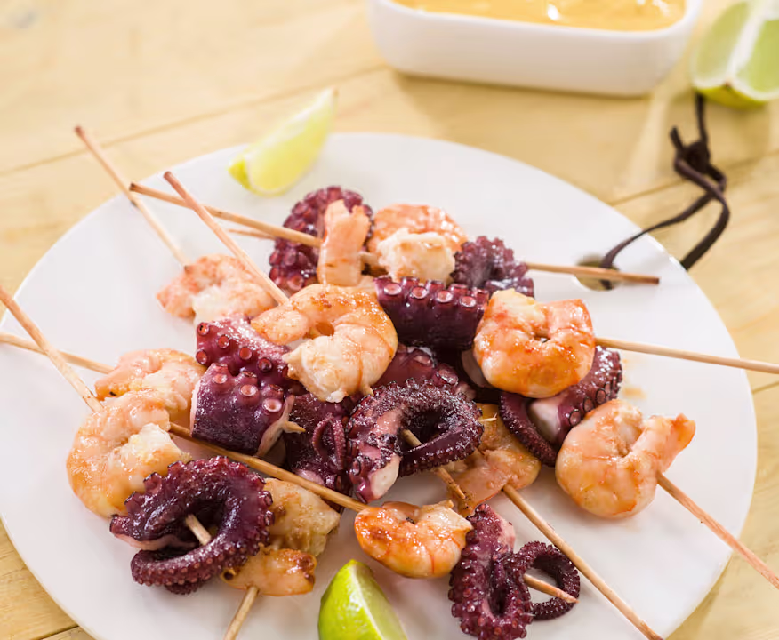 Brocheta De Langostinos Y Pulpo (2 Uds.)