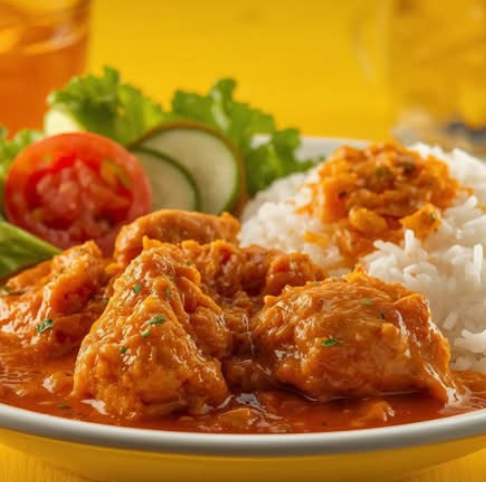 Menú De Pollo Al Curry + Arroz Basmati + Bebida