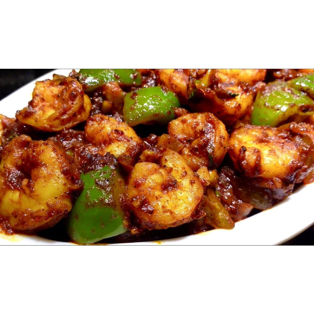 Sizzling Prawns And Capsicum